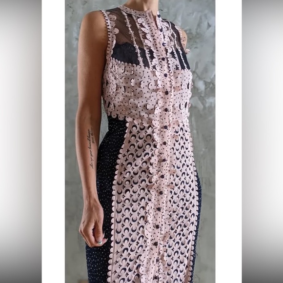 Byron Lars Anthropologie Navy Dress 10 excellent - Picture 5 of 14